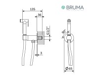 MEDIDAS GRIFO PARA BIDE/WC UTOPIA BRUMA